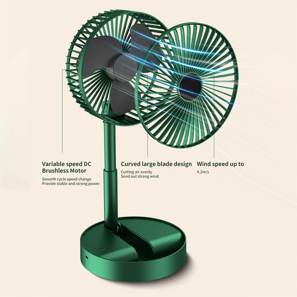 FEIDIAO Rechargeable Telescopic Foldable Mini Fan – Low Noise Portable Desktop & Outdoor Fan