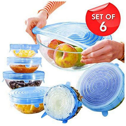 Silicone Stretch Lids – Reusable Food Covers (Pack of 6)